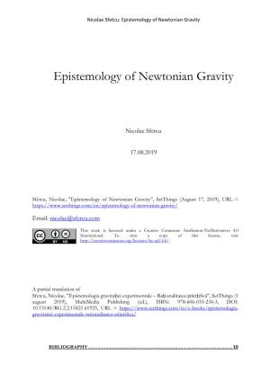 Epistemologia Testării Teoriilor Gravitației