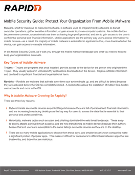 Mobile Security Guide: Protect Your Organization from Mobile Malware
