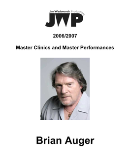 Brian Auger Master Clinic and Master
