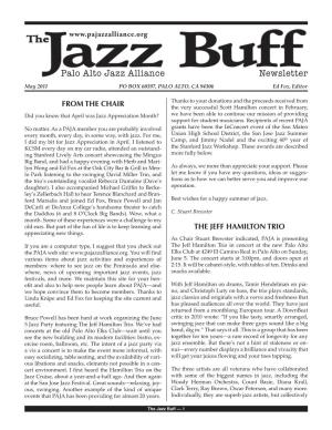 Palo Alto Jazz Alliance Newsletter May 2011 PO BOX 60397, PALO ALTO, CA 94306 Ed Fox, Editor