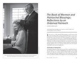 The Book of Mormon and Patriarchal Blessings: Reflections by an Ordained Patriarch