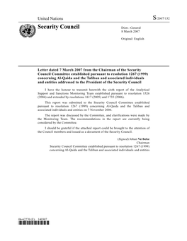 Security Council Distr.: General 8 March 2007