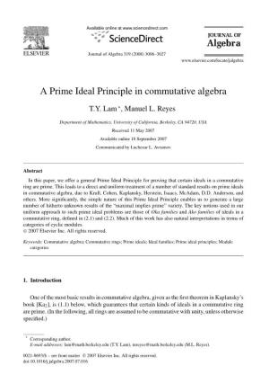 A Prime Ideal Principle in Commutative Algebra