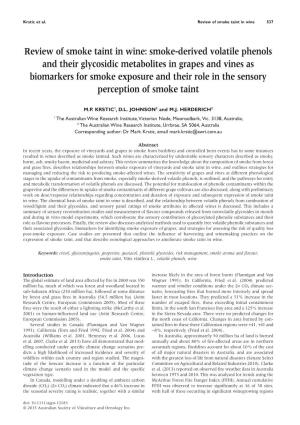 Review of Smoke Taint in Wine: Smokederived Volatile Phenols And