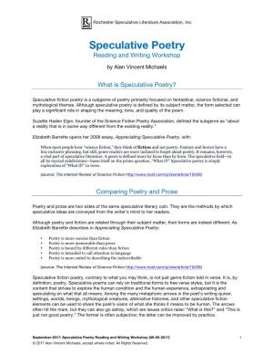 Speculative Poetry Reading and Writing Workshop