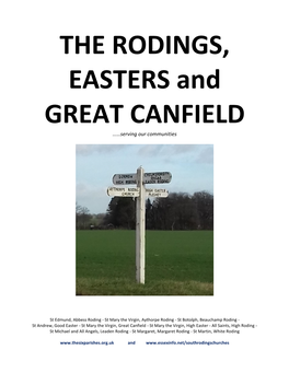 RODINGS, EASTERS and GREAT CANFIELD ……Serving Our Communities