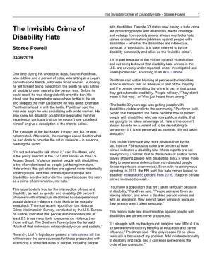 The Invisible Crime of Disability Hate - Storee Powell 1