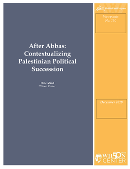 Contextualizing Palestinian Political Succession