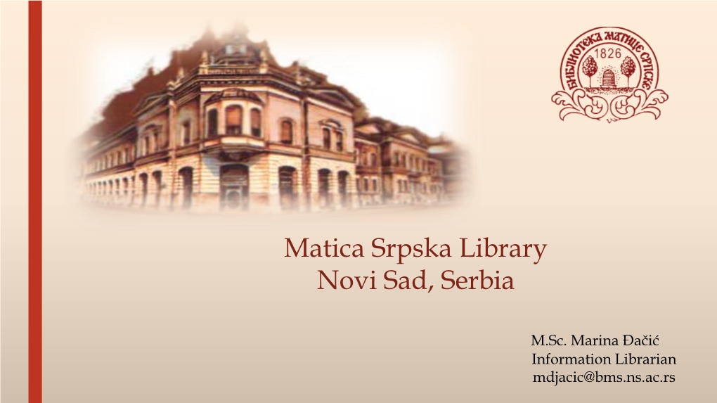Matica Srpska Library Novi Sad, Serbia