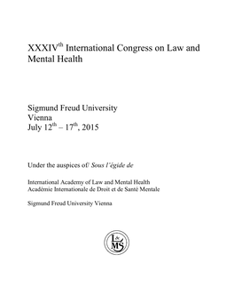 XXXIV International Congress on Law and Mental Health