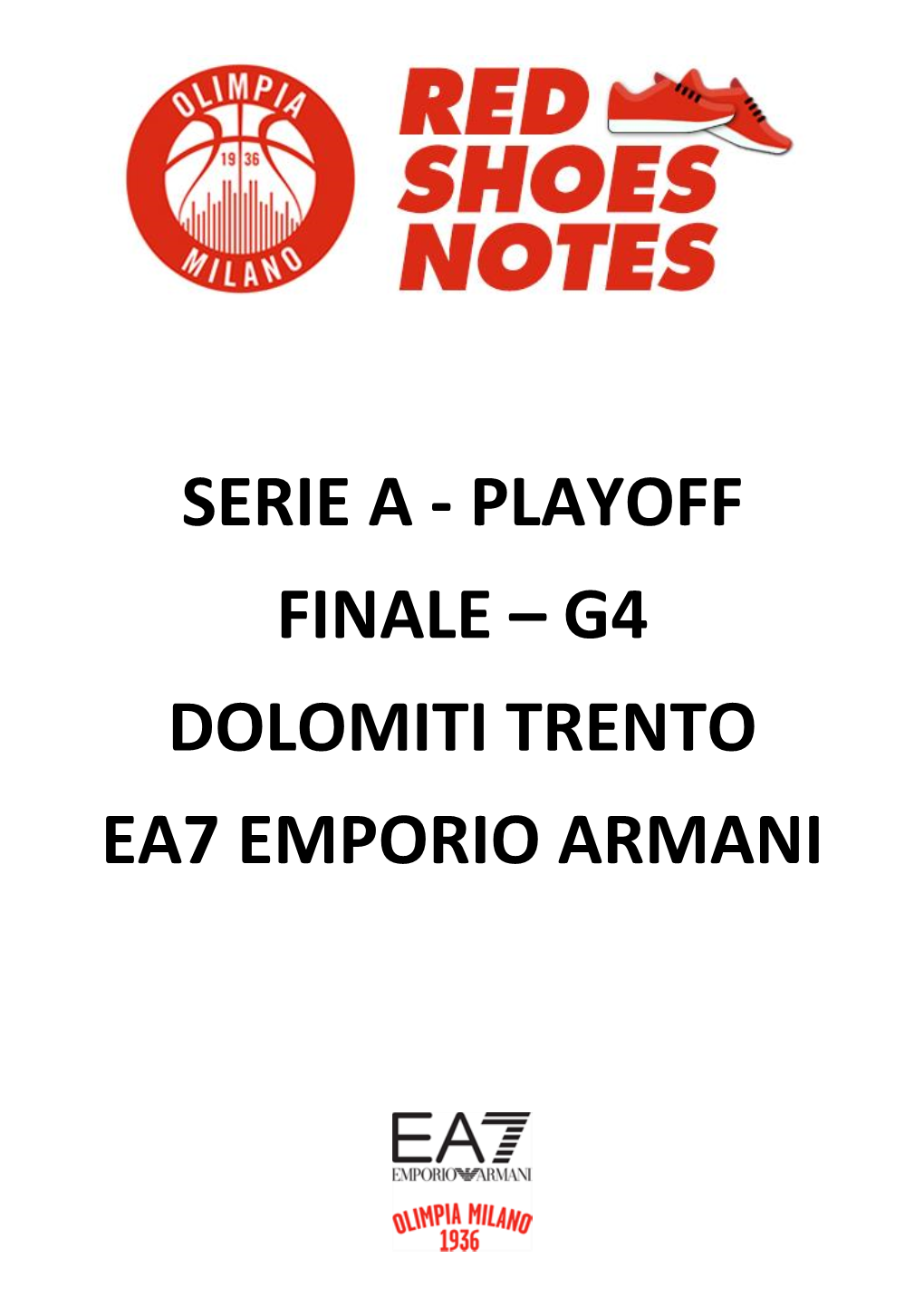 Serie a - Playoff Finale – G4 Dolomiti Trento Ea7 Emporio Armani