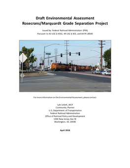 Draft Environmental Assessment Rosecrans/Marquardt Grade Separation Project