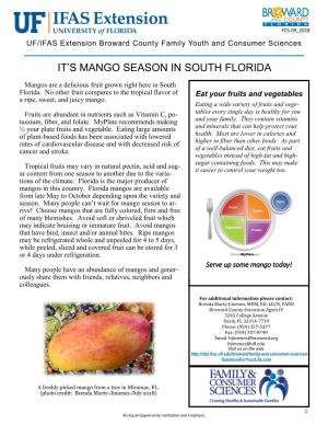 It's Mango Season in South Florida