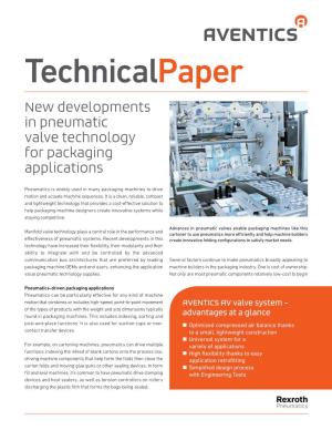 New Developments in Pneumatic Valve Technology for Packaging Applications