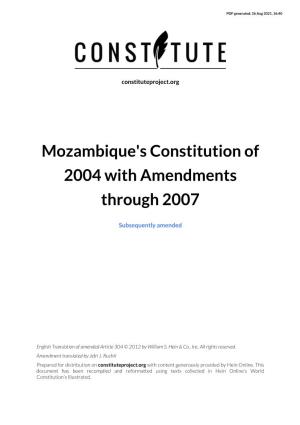 Mozambique's Constitution of 2004 with Amendments Through 2007