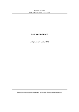 Law on Police