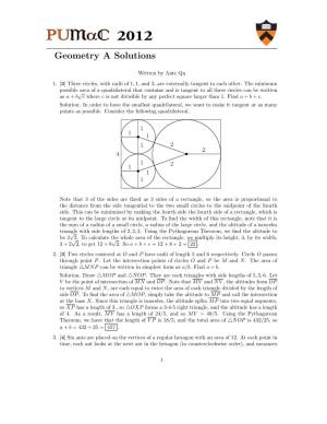 Geometry a Solutions