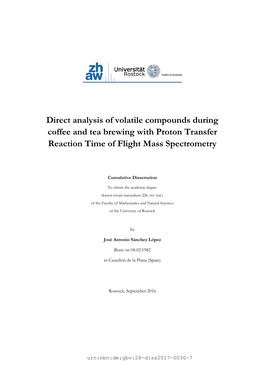 Direct Analysis of Volatile Compounds During Coffee and Tea Brewing with Proton Transfer Reaction Time of Flight Mass Spectrometry