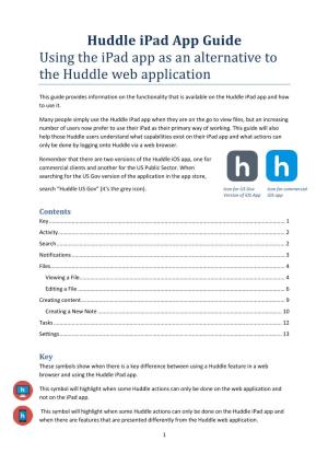 Huddle Ipad App Guide Using the Ipad App As an Alternative to the Huddle Web Application