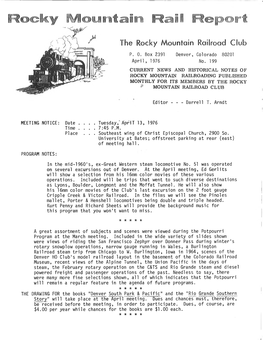 Rocky Mountain Rail Report