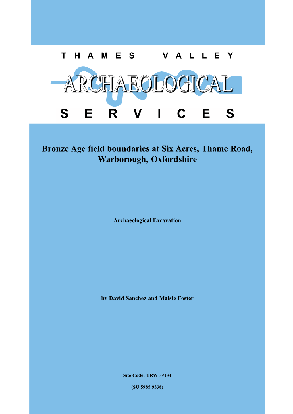 A Later Bronze Age Trackway Atsix Acres, Thame Road, Warborough