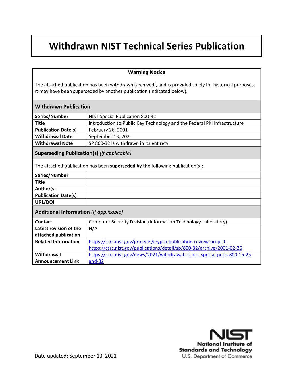 Introduction to Public Key Technology and Federal PKI Infrastructure