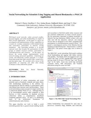Social Networking for Scientists Using Tagging and Shared Bookmarks: a Web 2.0 Application