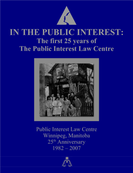 The First 25 Years of the Public Interest Law Centre