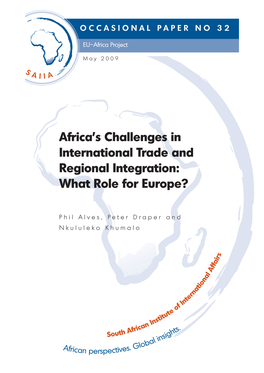 Africa's Challenges in International Trade and Regional Integration