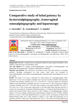 Comparative Study of Tubal Patency by Hysterosalpingography, Transvaginal Sonosalpingography and Laparoscopy