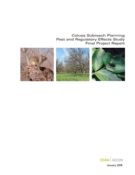 Colusa Subreach Planning Pest and Regulatory Effects Study Final Project Report