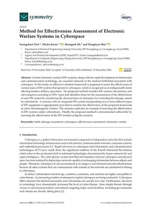 Method for Effectiveness Assessment of Electronic Warfare Systems In