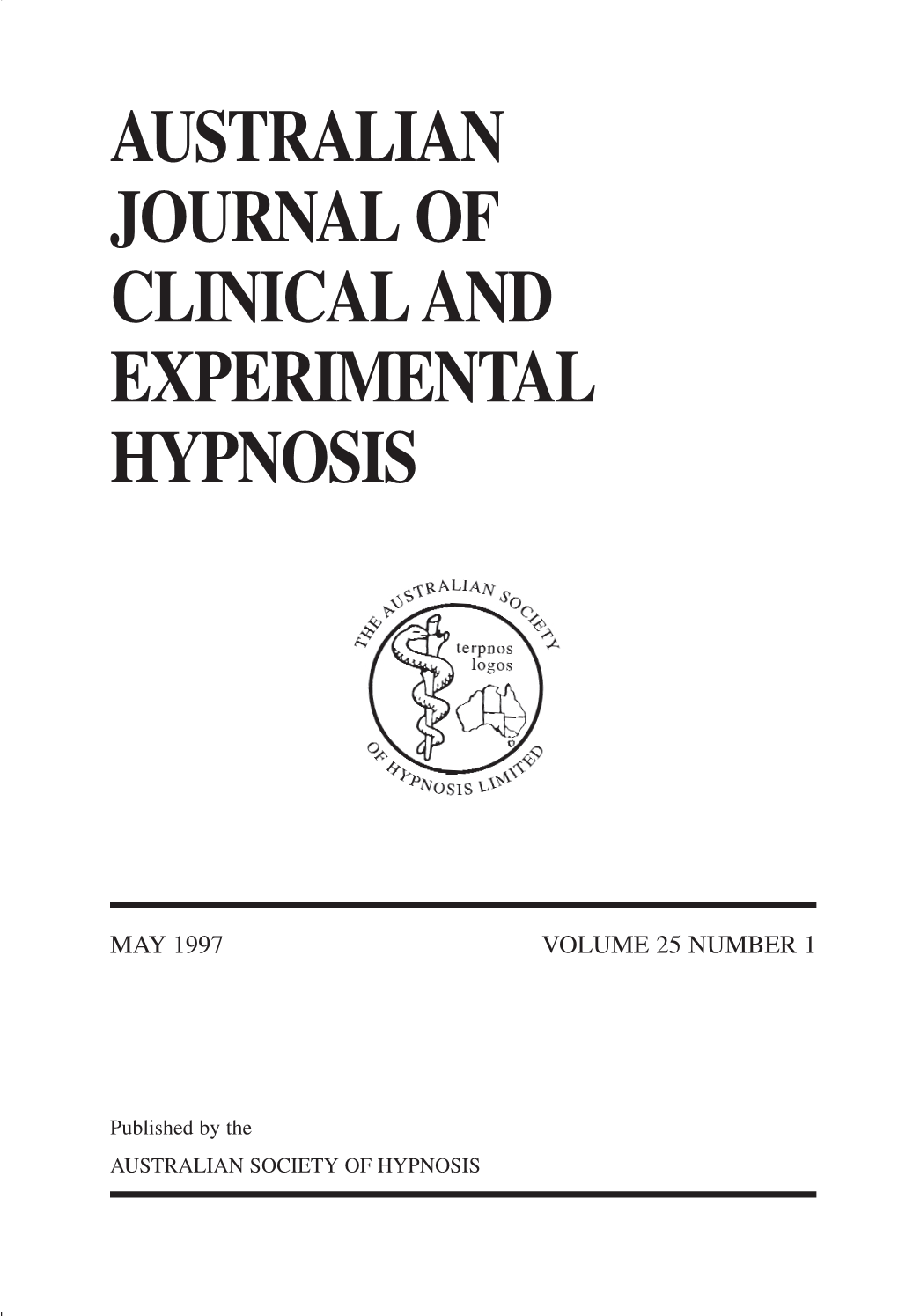 Australian Journal of Clinical and Experimental Hypnosis