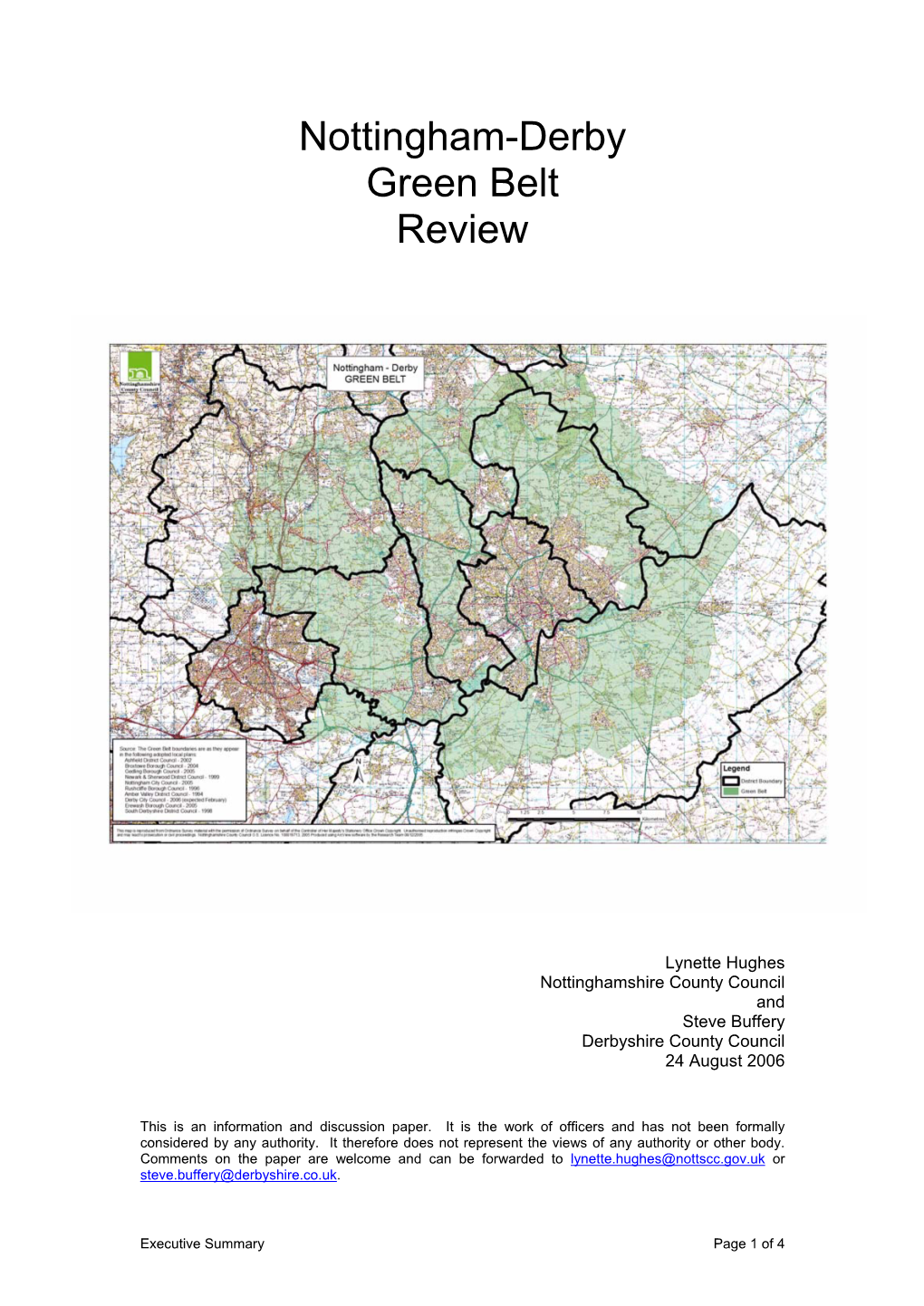 Nottingham-Derby Green Belt Review