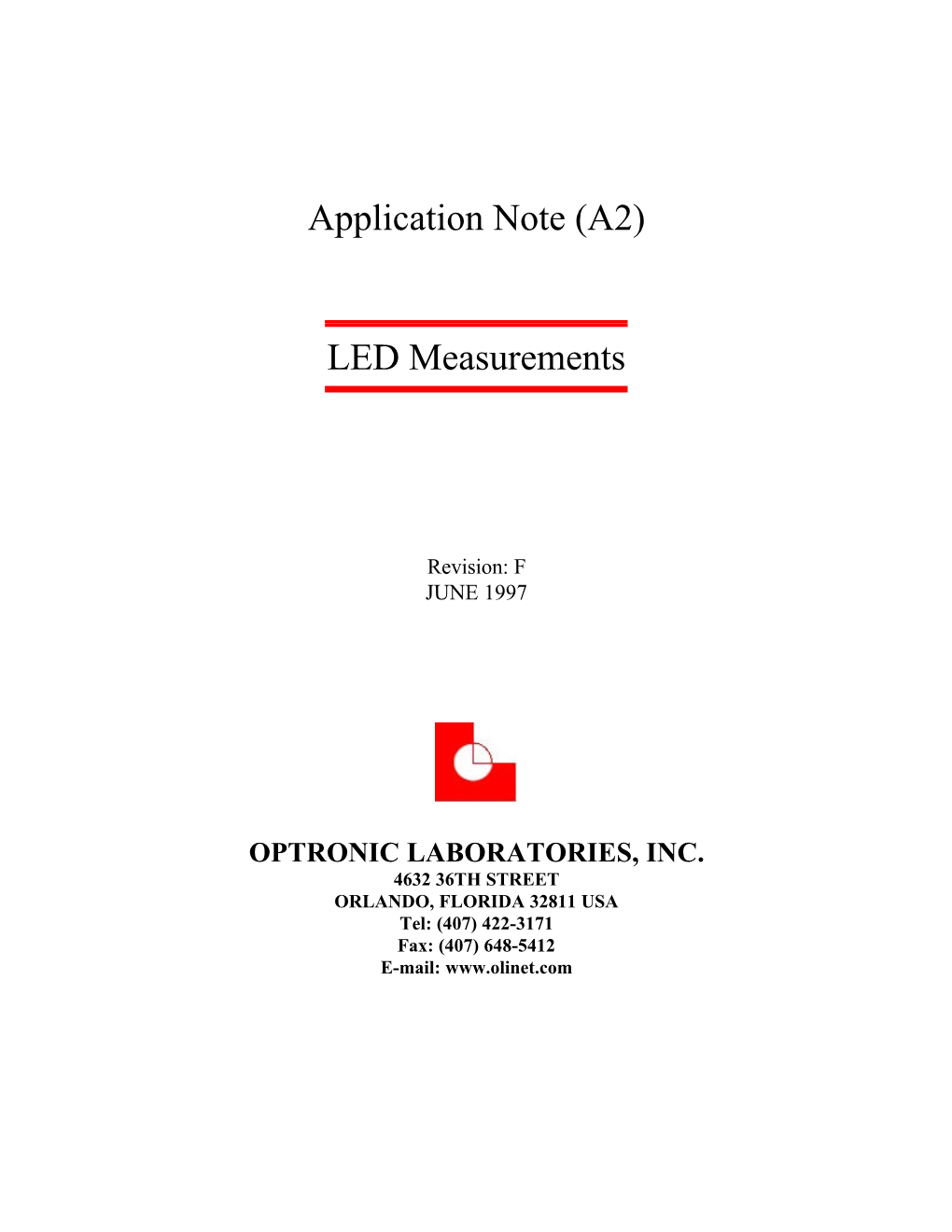 Application Note (A2) LED Measurements