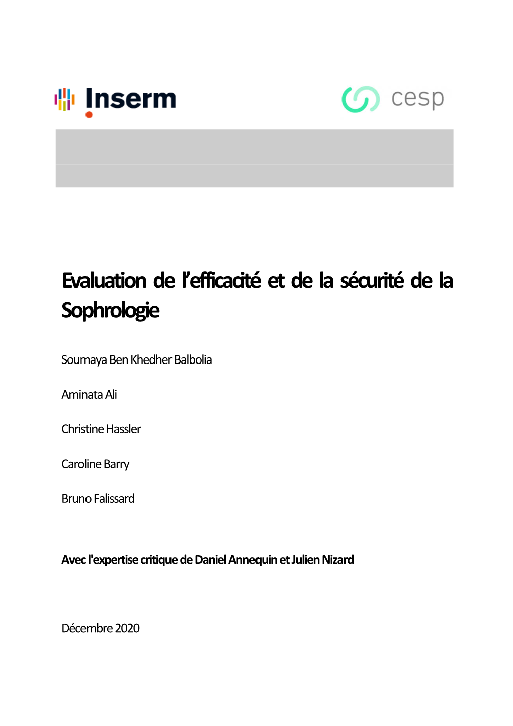 Evaluation De L'efficacité Et De La Sécurité De La Sophrologie