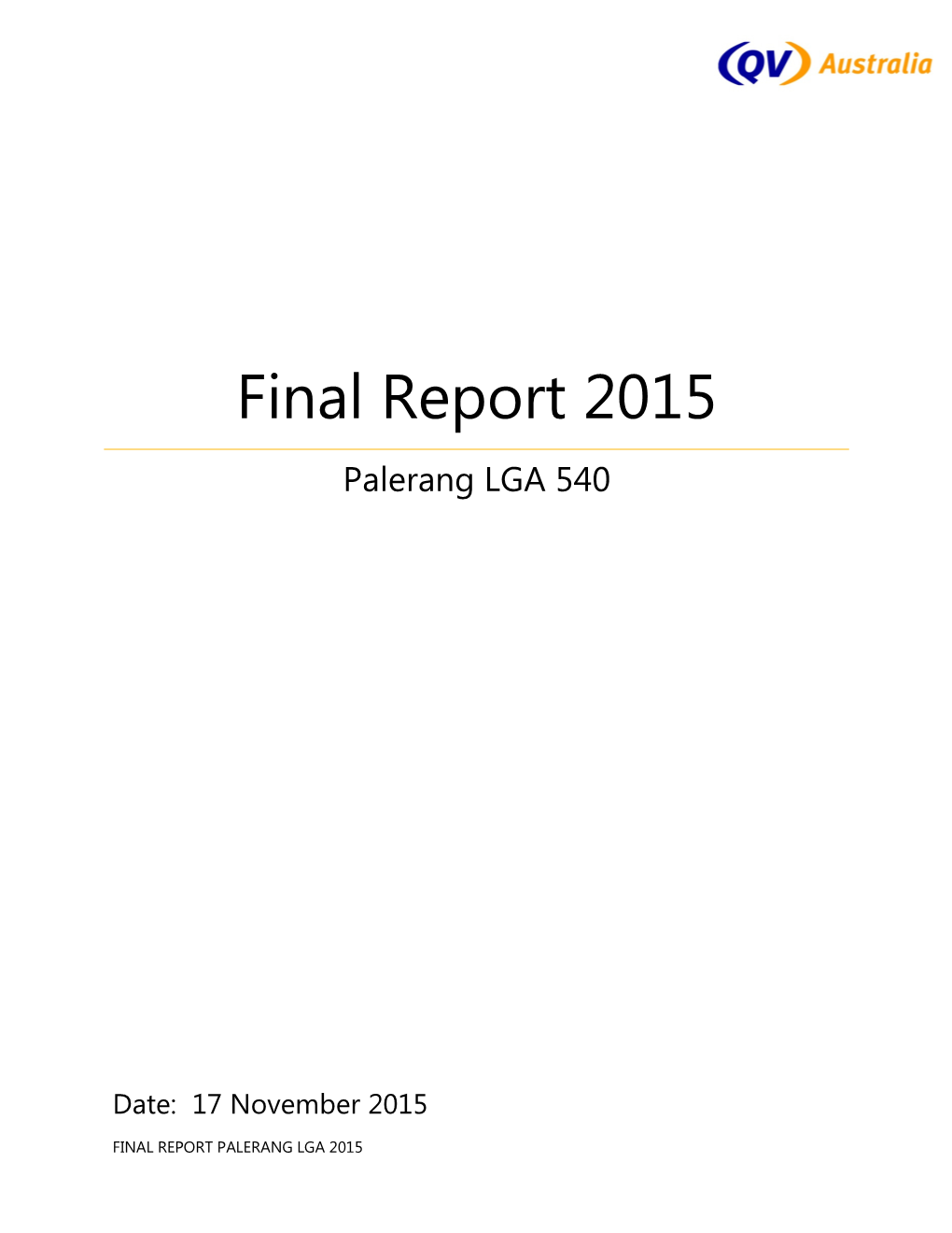 Palerang Final Report 2015