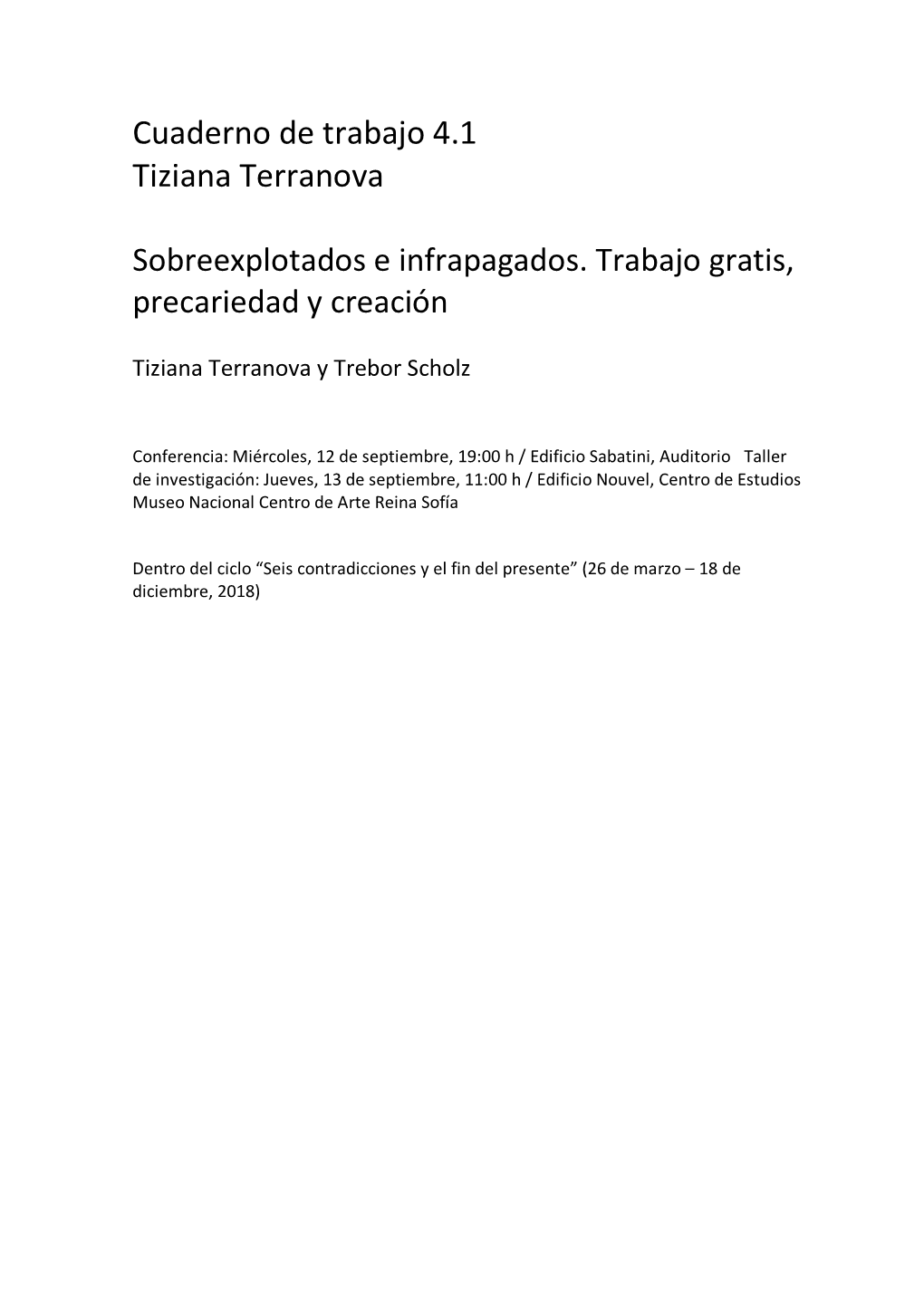 Workbook 4. Tiziana Terranova