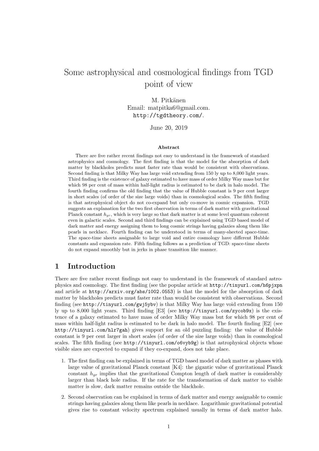 Some Astrophysical and Cosmological Findings from TGD Point of View