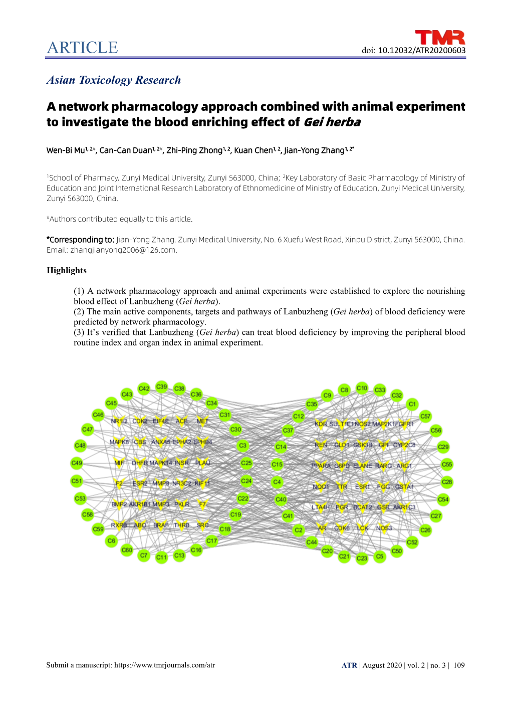 ARTICLE Doi: 10.12032/ATR20200603