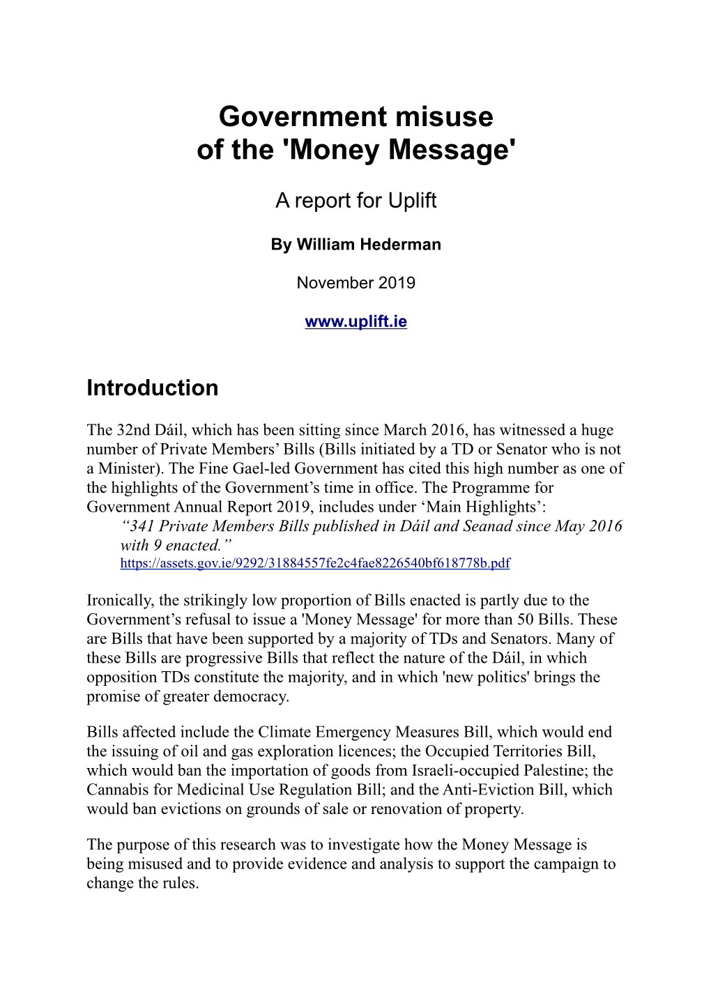 Government Misuse of the 'Money Message'