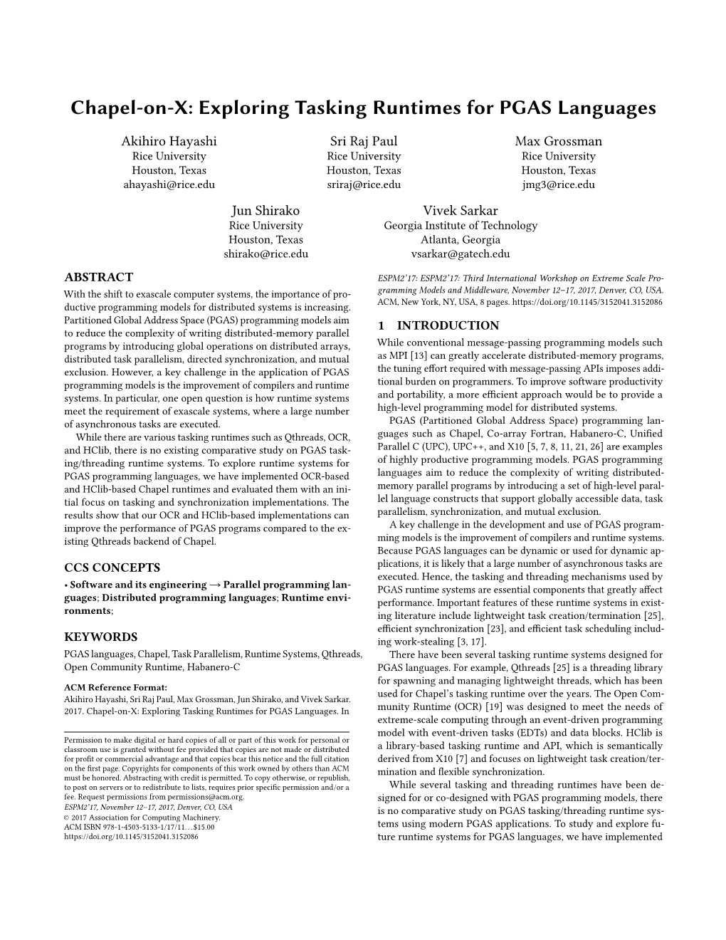 Chapel-On-X: Exploring Tasking Runtimes for PGAS Languages