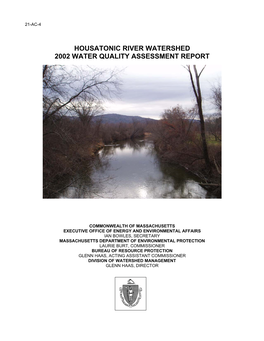 Housatonic River Watershed 2002 Water Quality Assessment Report