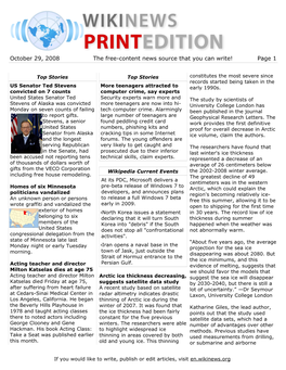 October 29, 2008 the Free-Content News Source That You Can Write! Page 1