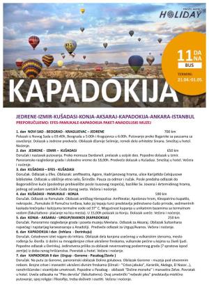 Jedrene-Izmir-Kušadasi-Konja-Aksaraj-Kapadokija-Ankara-Istanbul Preporučujemo: Efes-Pamukale-Kapadokija Paket-Anadolijski Muzej