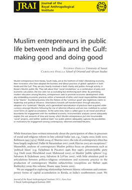 Muslim Entrepreneurs in Public Life Between India and the Gulf: Making Good and Doing Good