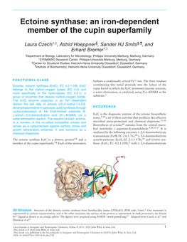 "Ectoine Synthase: an Iron-Dependent Member of the Cupin Superfamily" In