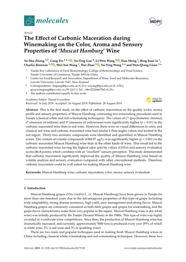 The Effect of Carbonic Maceration During Winemaking on the Color