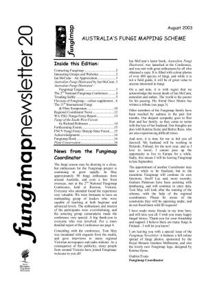Fungimap Newsletter Issue 20 August 2003