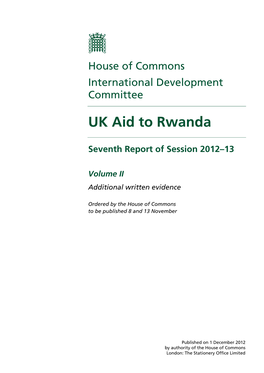 UK Aid to Rwanda